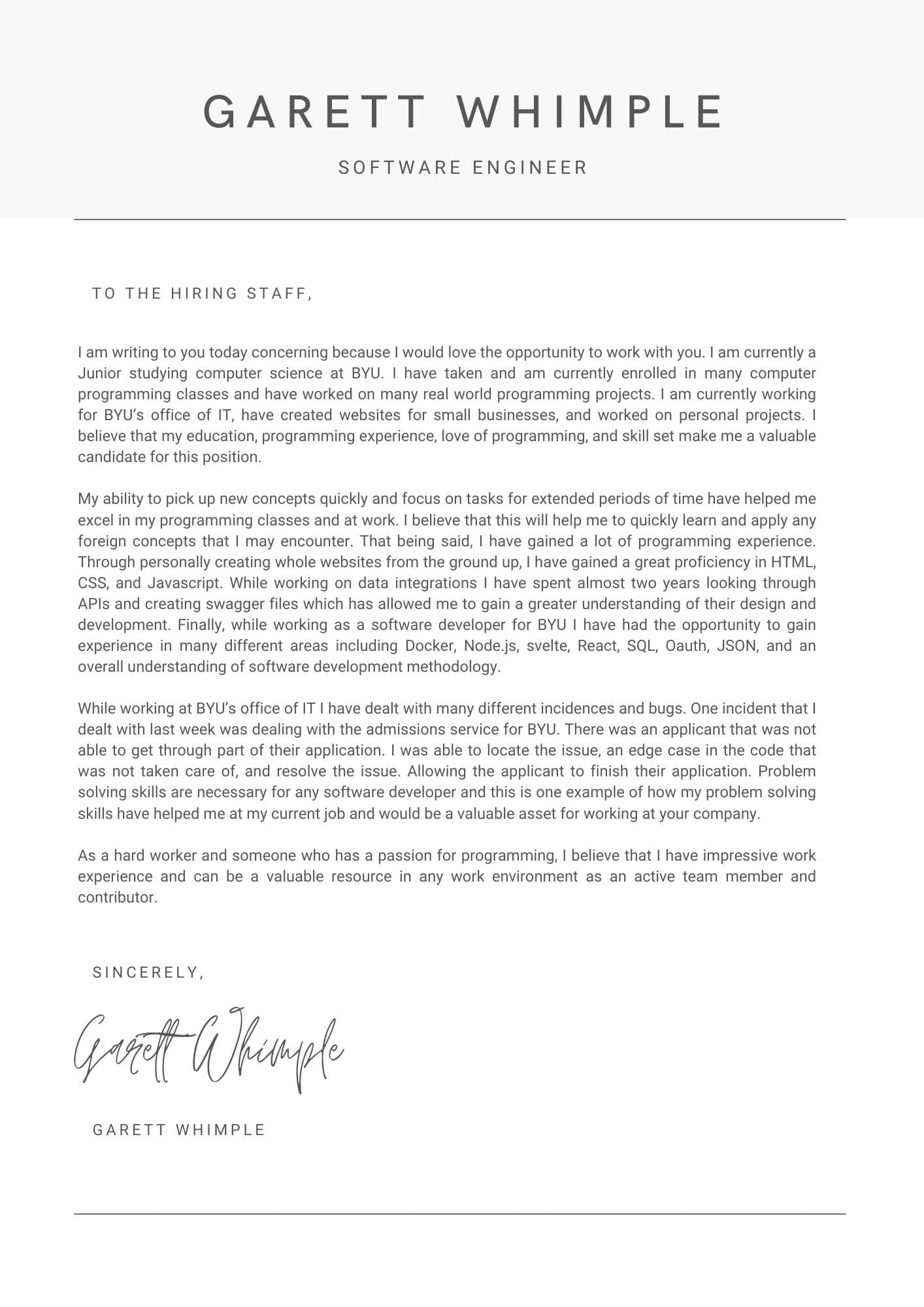 CoverLetter